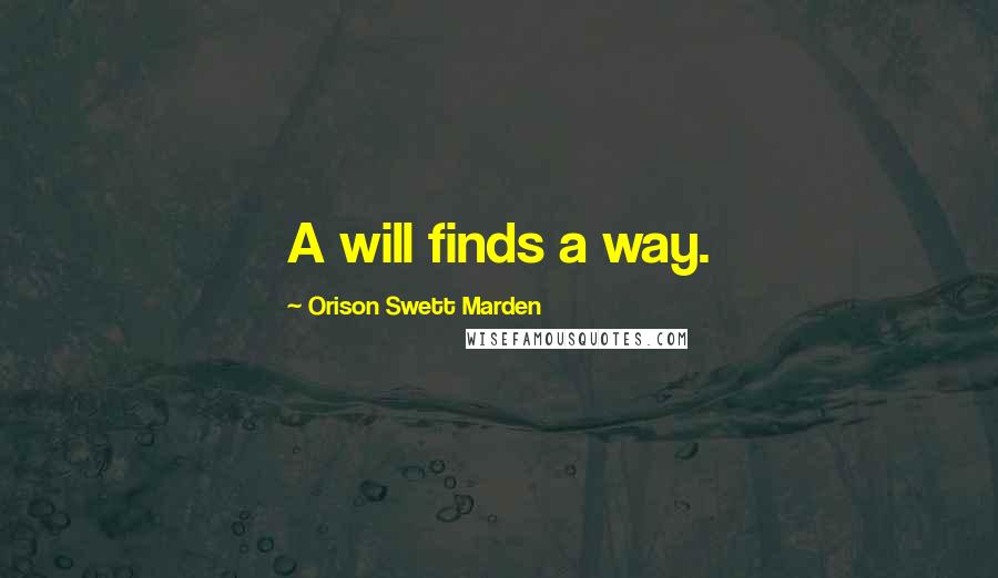 Orison Swett Marden Quotes: A will finds a way.