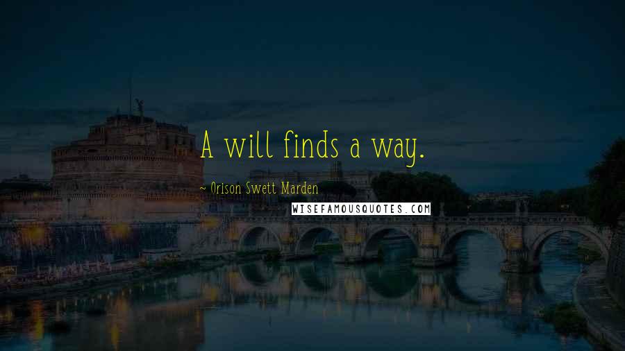 Orison Swett Marden Quotes: A will finds a way.