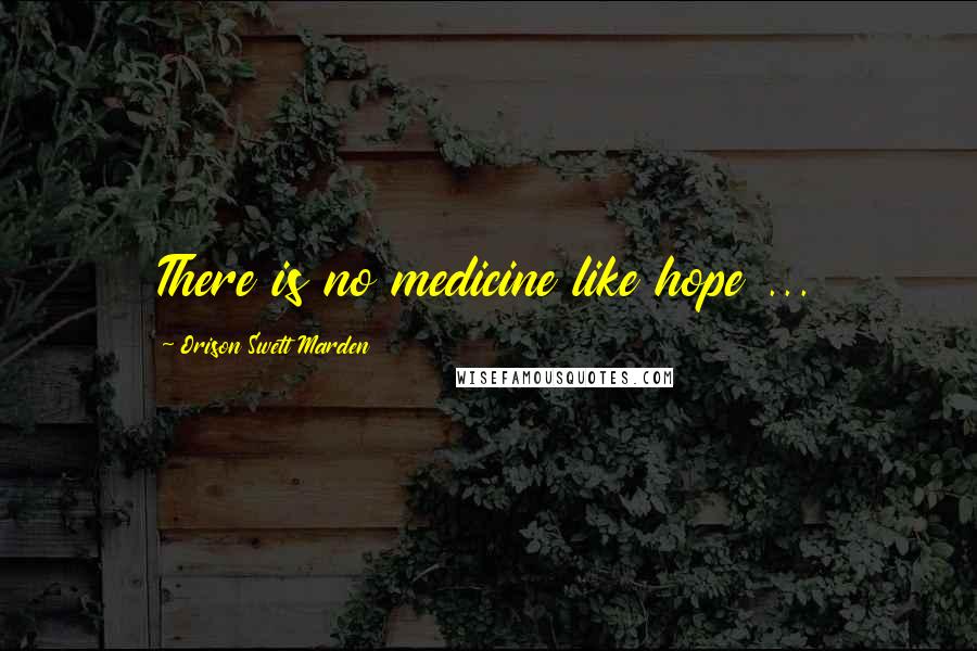 Orison Swett Marden Quotes: There is no medicine like hope ...