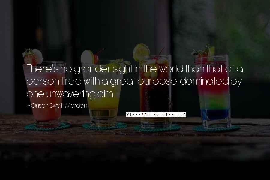 Orison Swett Marden Quotes: There's no grander sight in the world than that of a person fired with a great purpose, dominated by one unwavering aim.