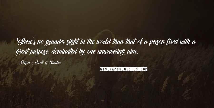 Orison Swett Marden Quotes: There's no grander sight in the world than that of a person fired with a great purpose, dominated by one unwavering aim.