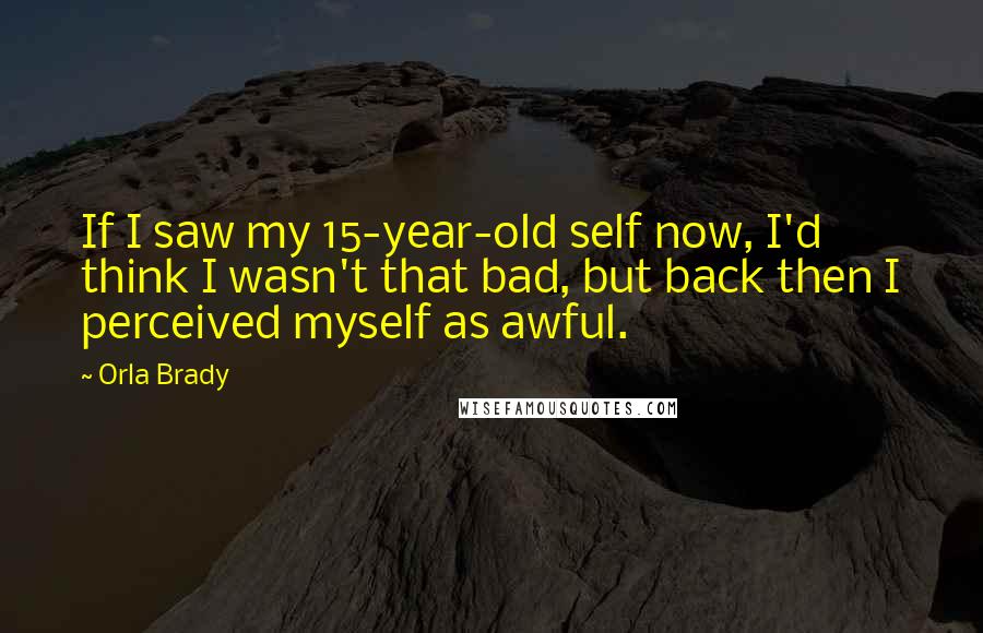Orla Brady Quotes: If I saw my 15-year-old self now, I'd think I wasn't that bad, but back then I perceived myself as awful.