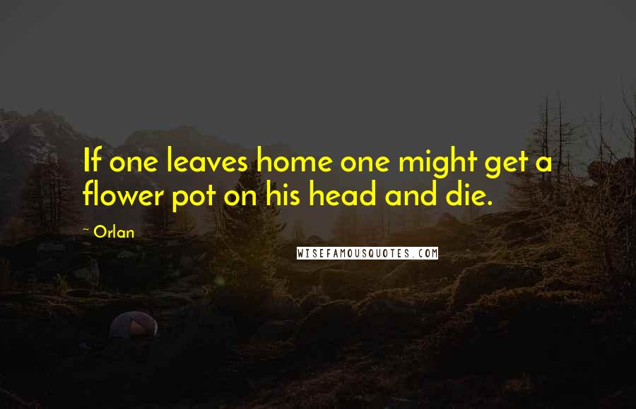 Orlan Quotes: If one leaves home one might get a flower pot on his head and die.