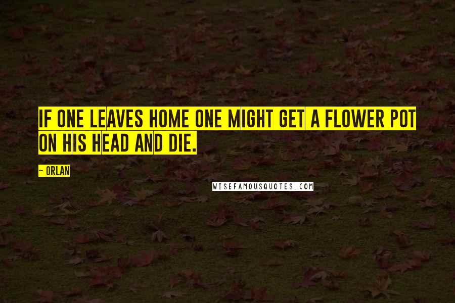 Orlan Quotes: If one leaves home one might get a flower pot on his head and die.