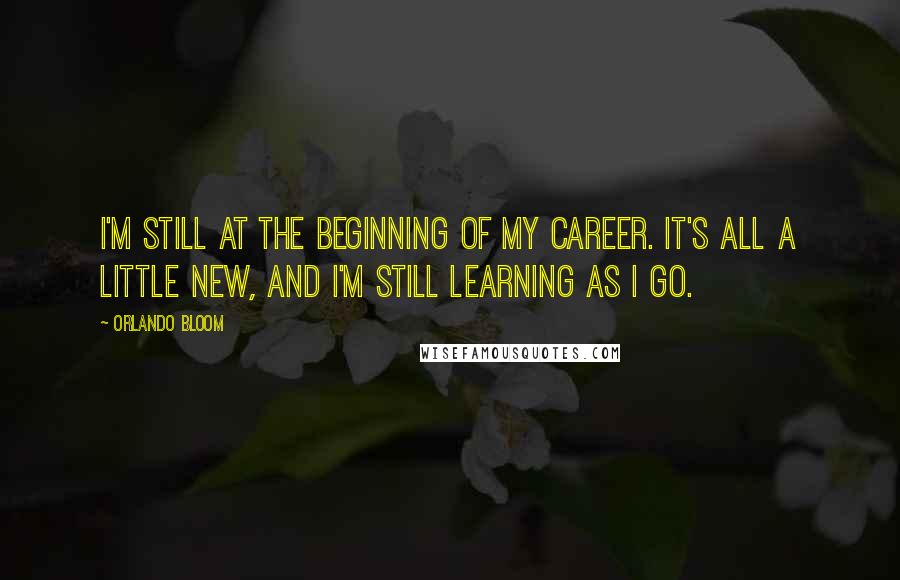 Orlando Bloom Quotes: I'm still at the beginning of my career. It's all a little new, and I'm still learning as I go.