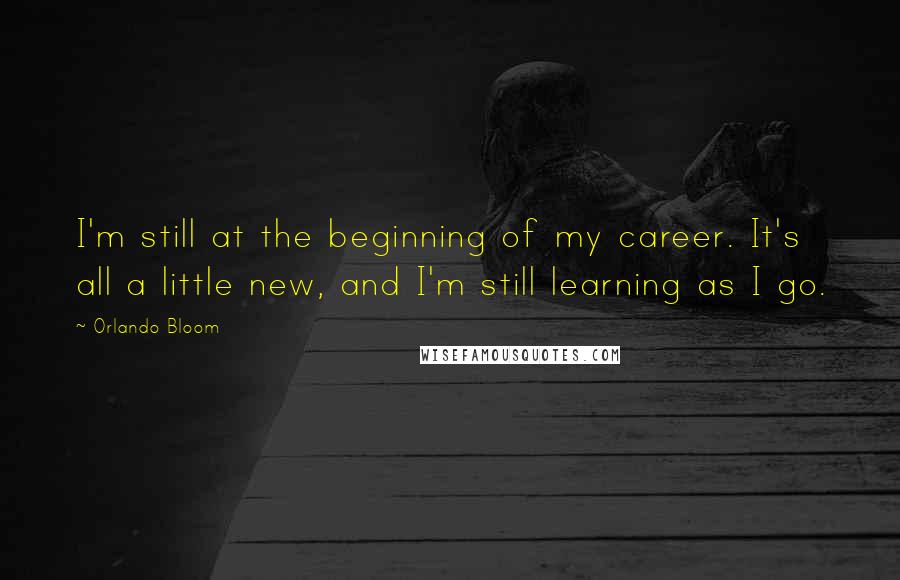 Orlando Bloom Quotes: I'm still at the beginning of my career. It's all a little new, and I'm still learning as I go.