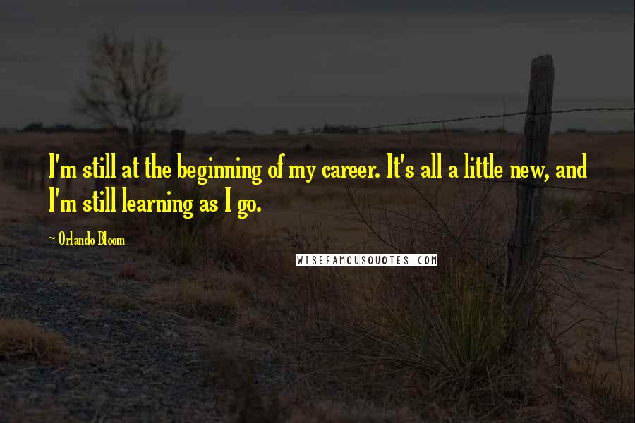 Orlando Bloom Quotes: I'm still at the beginning of my career. It's all a little new, and I'm still learning as I go.