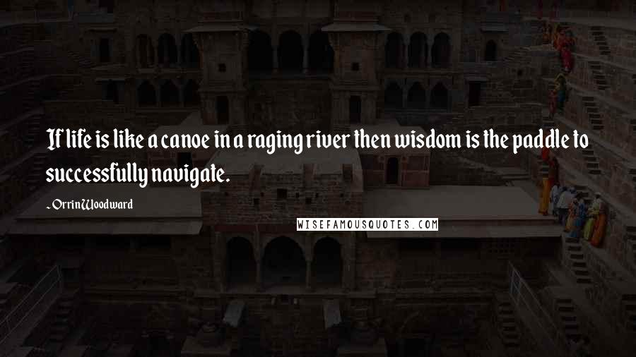 Orrin Woodward Quotes: If life is like a canoe in a raging river then wisdom is the paddle to successfully navigate.