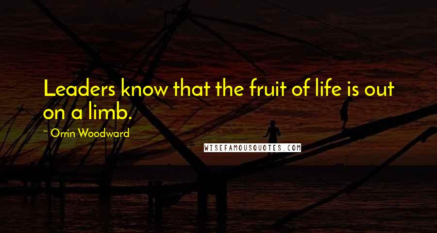 Orrin Woodward Quotes: Leaders know that the fruit of life is out on a limb.