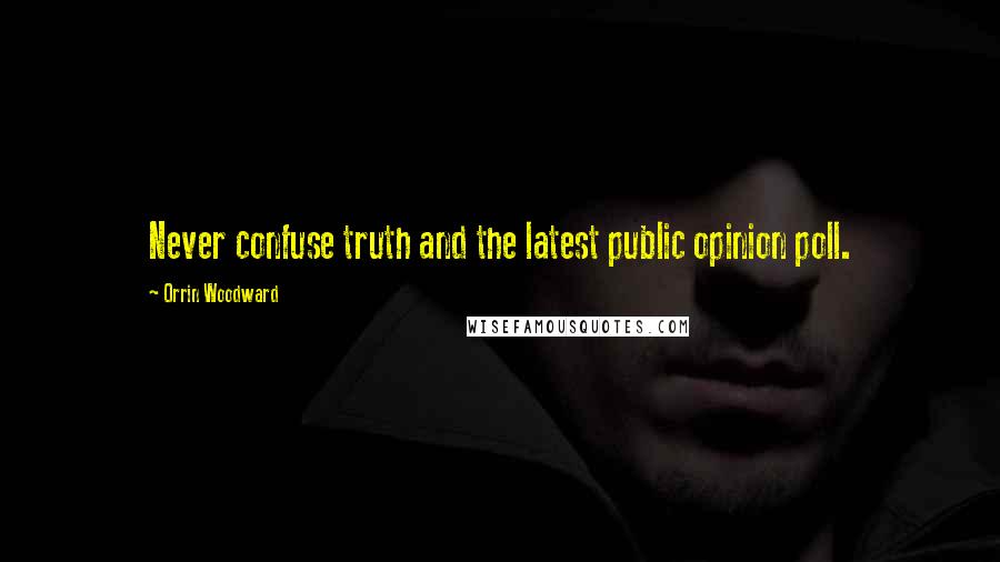 Orrin Woodward Quotes: Never confuse truth and the latest public opinion poll.