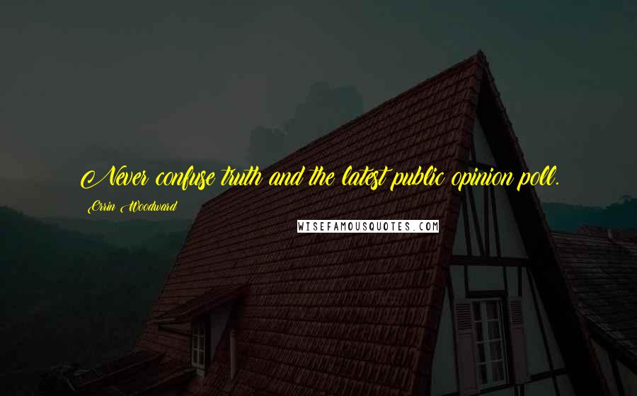 Orrin Woodward Quotes: Never confuse truth and the latest public opinion poll.