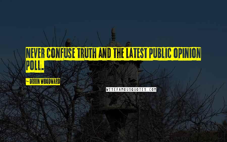 Orrin Woodward Quotes: Never confuse truth and the latest public opinion poll.