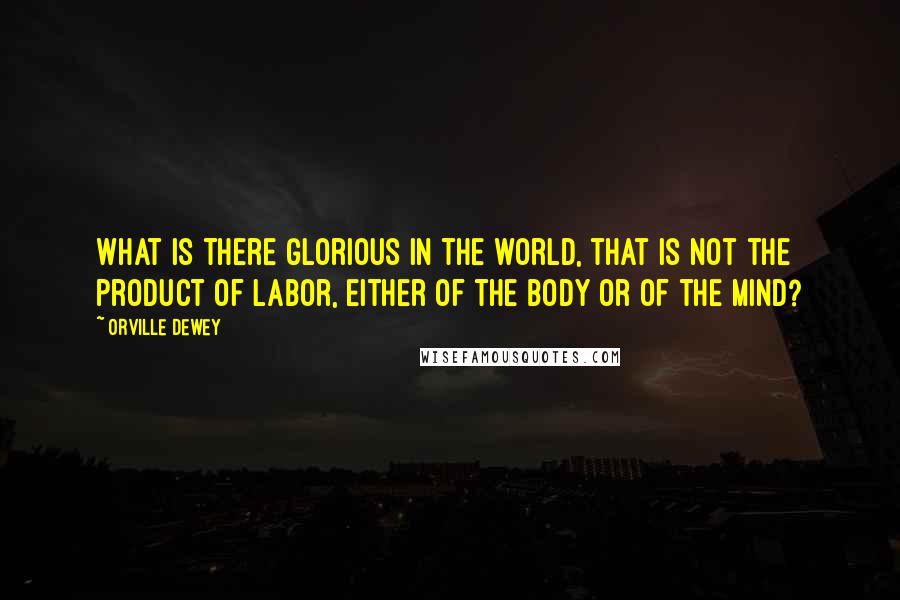 Orville Dewey Quotes: What is there glorious in the world, that is not the product of labor, either of the body or of the mind?