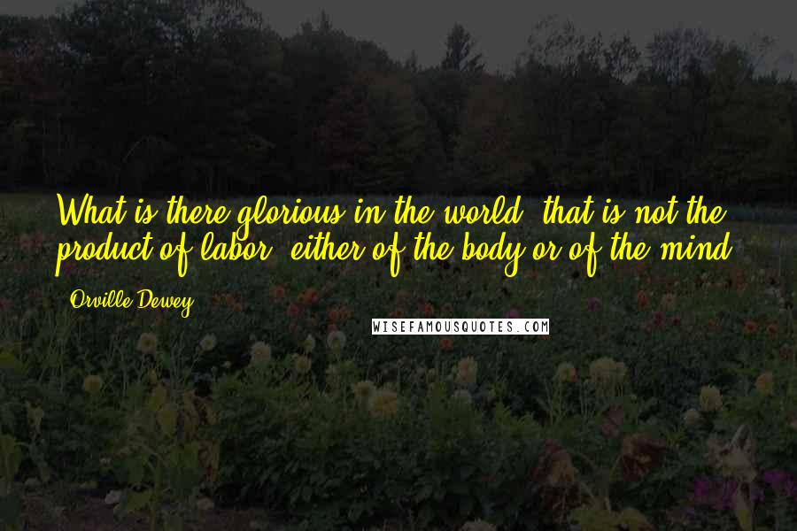 Orville Dewey Quotes: What is there glorious in the world, that is not the product of labor, either of the body or of the mind?