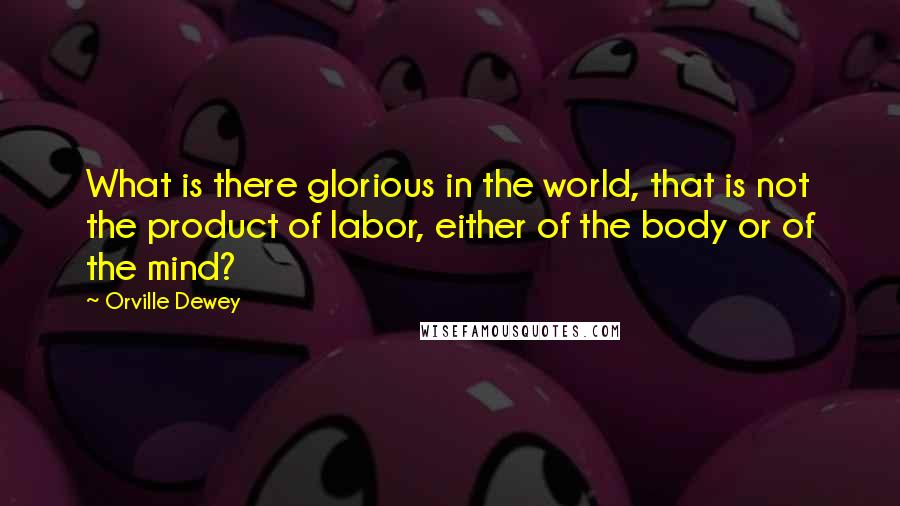Orville Dewey Quotes: What is there glorious in the world, that is not the product of labor, either of the body or of the mind?