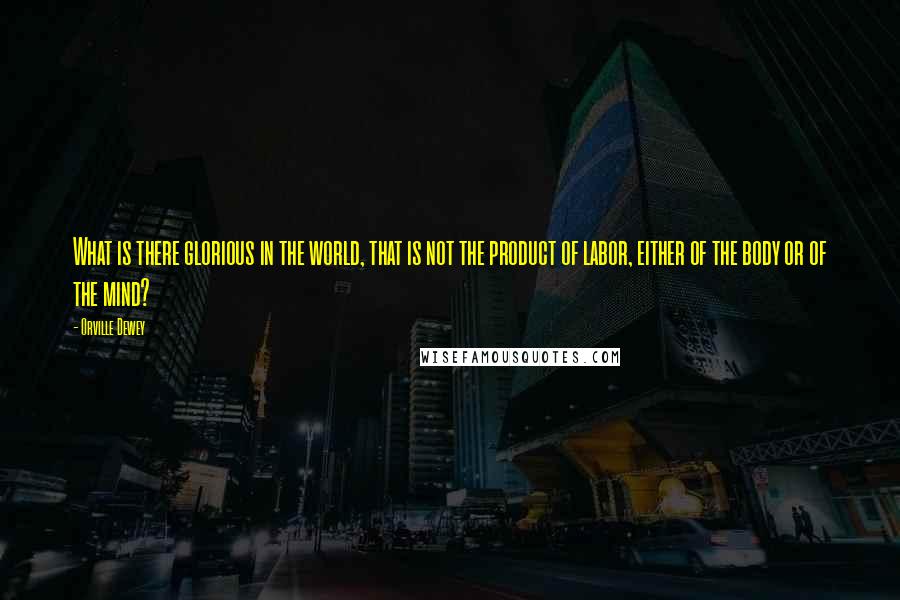 Orville Dewey Quotes: What is there glorious in the world, that is not the product of labor, either of the body or of the mind?