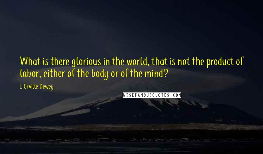 Orville Dewey Quotes: What is there glorious in the world, that is not the product of labor, either of the body or of the mind?