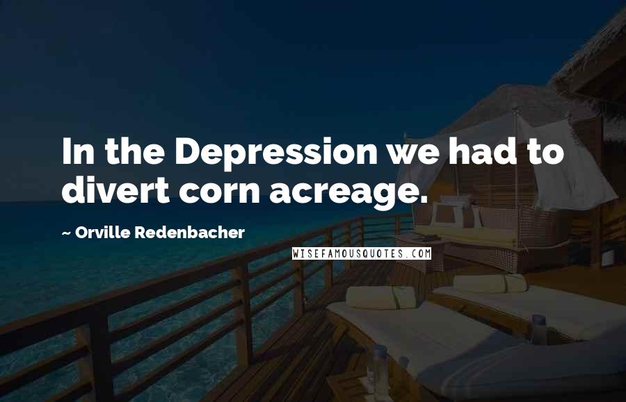 Orville Redenbacher Quotes: In the Depression we had to divert corn acreage.
