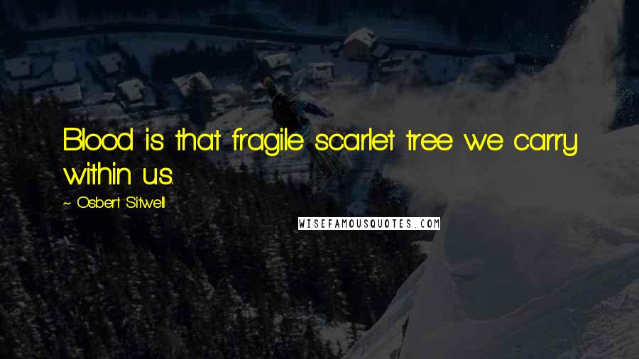 Osbert Sitwell Quotes: Blood is that fragile scarlet tree we carry within us.