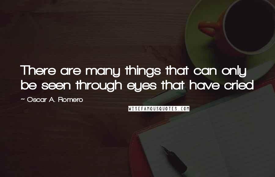 Oscar A. Romero Quotes: There are many things that can only be seen through eyes that have cried