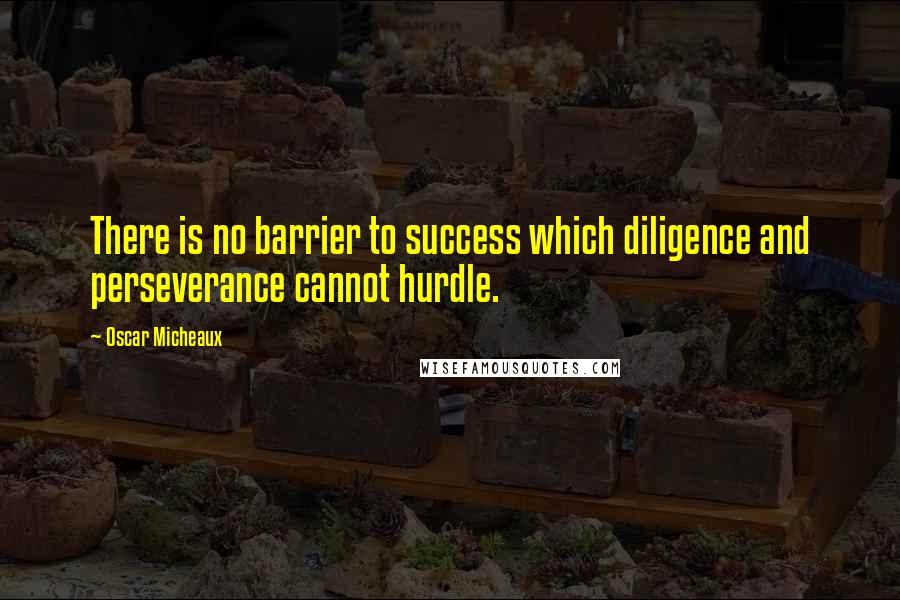 Oscar Micheaux Quotes: There is no barrier to success which diligence and perseverance cannot hurdle.