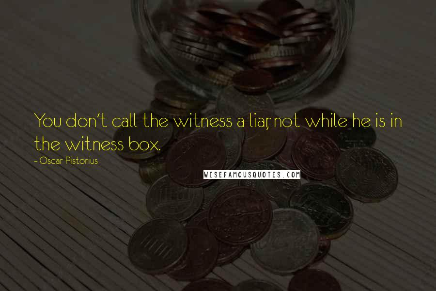 Oscar Pistorius Quotes: You don't call the witness a liar, not while he is in the witness box.