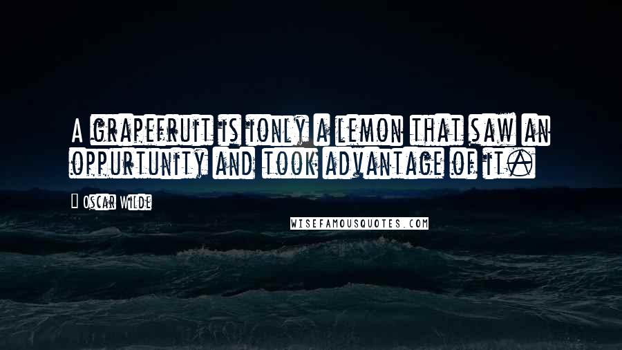 Oscar Wilde Quotes: A grapefruit is ionly a lemon that saw an oppurtunity and took advantage of it.