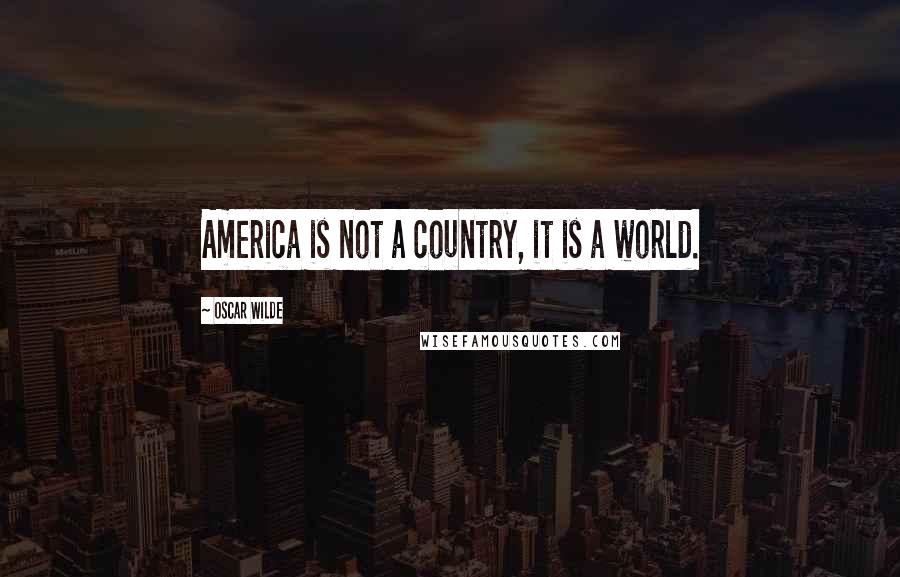 Oscar Wilde Quotes: America is not a country, it is a world.