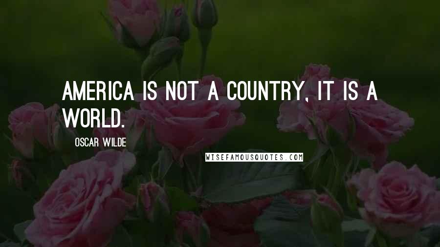 Oscar Wilde Quotes: America is not a country, it is a world.