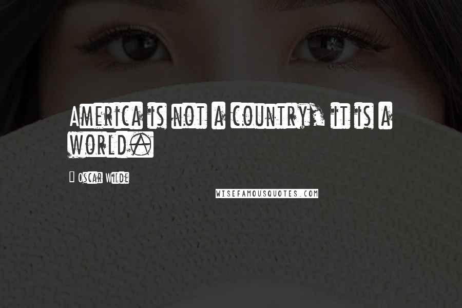 Oscar Wilde Quotes: America is not a country, it is a world.