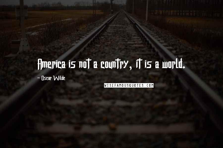 Oscar Wilde Quotes: America is not a country, it is a world.