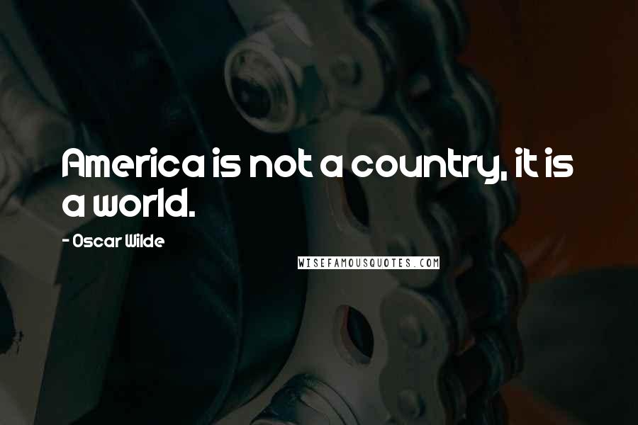 Oscar Wilde Quotes: America is not a country, it is a world.