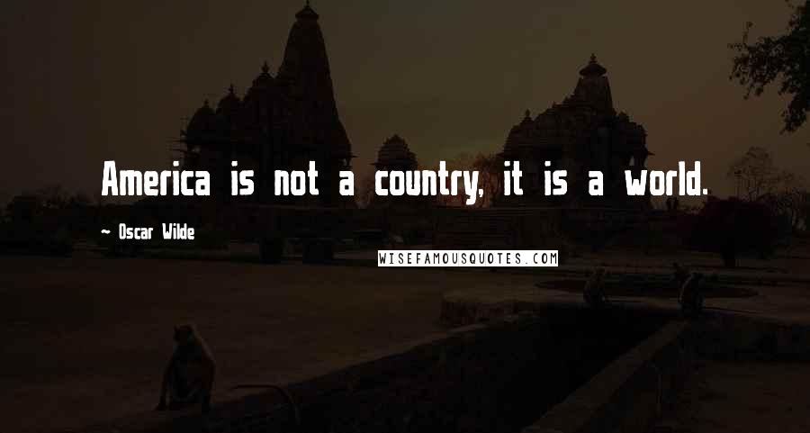 Oscar Wilde Quotes: America is not a country, it is a world.