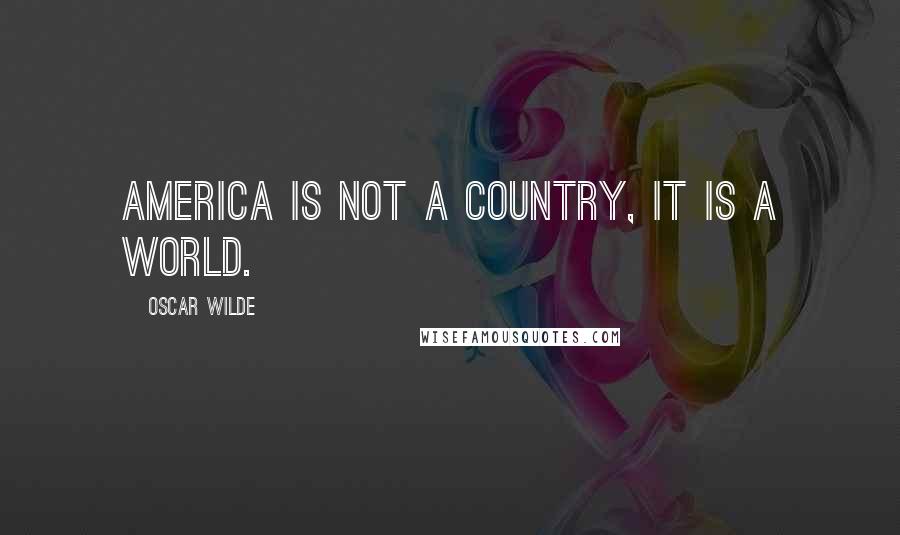 Oscar Wilde Quotes: America is not a country, it is a world.