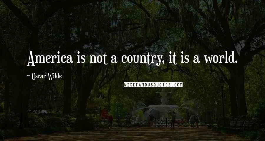 Oscar Wilde Quotes: America is not a country, it is a world.