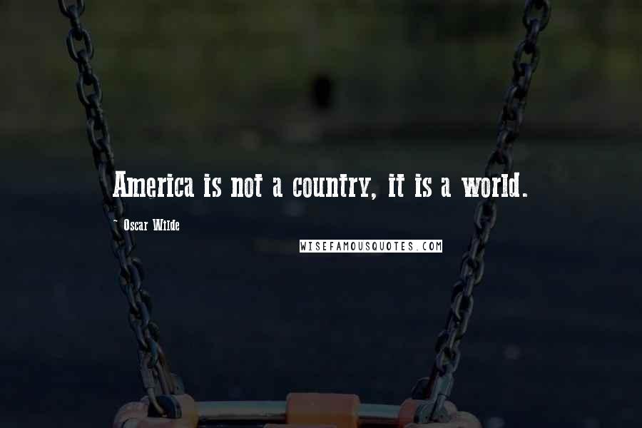 Oscar Wilde Quotes: America is not a country, it is a world.