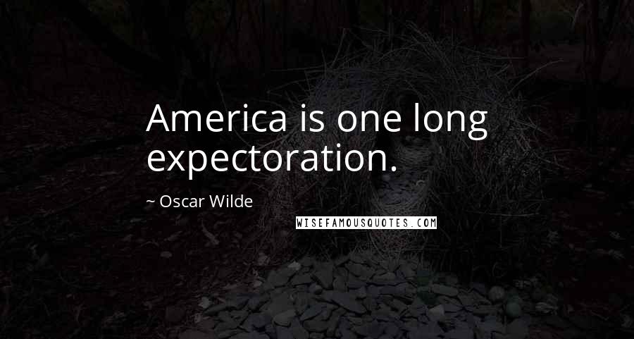 Oscar Wilde Quotes: America is one long expectoration.