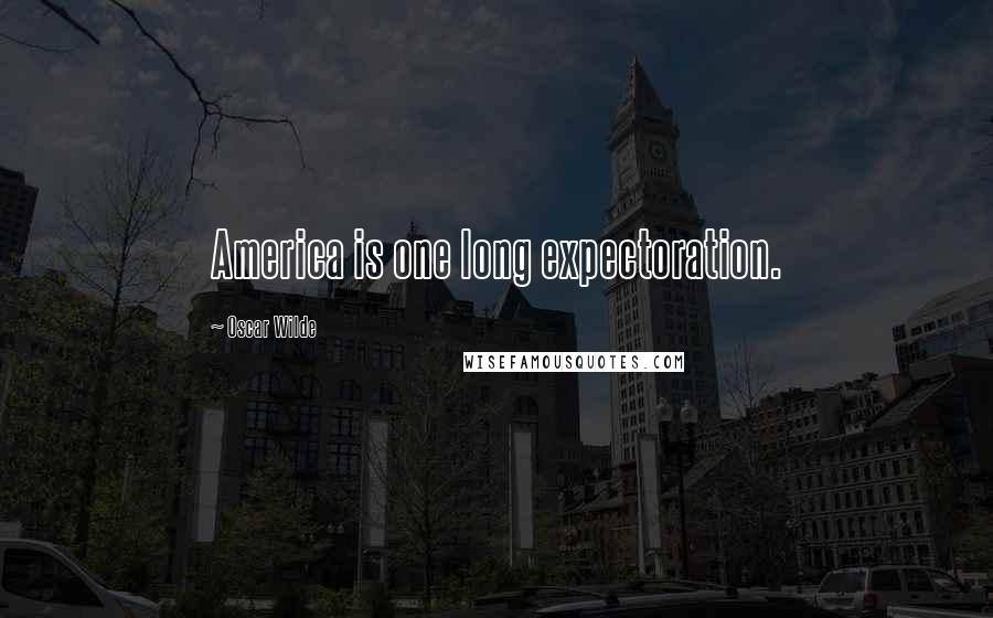 Oscar Wilde Quotes: America is one long expectoration.