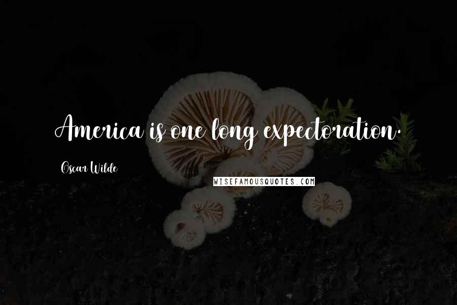 Oscar Wilde Quotes: America is one long expectoration.