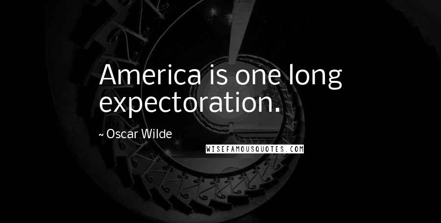 Oscar Wilde Quotes: America is one long expectoration.