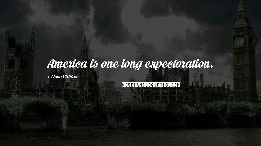 Oscar Wilde Quotes: America is one long expectoration.