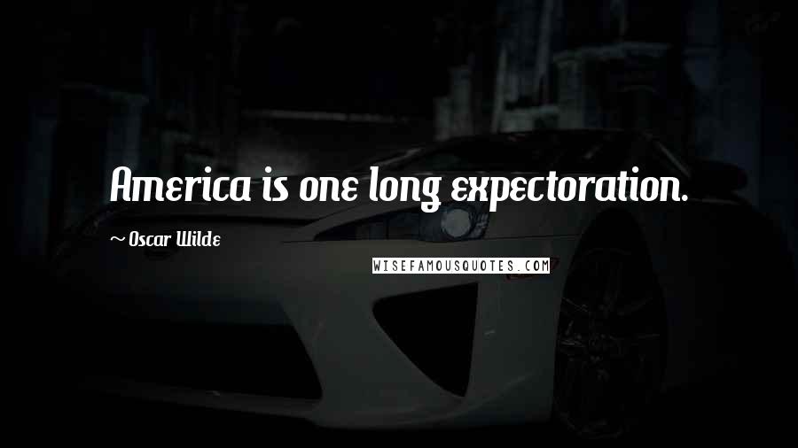 Oscar Wilde Quotes: America is one long expectoration.