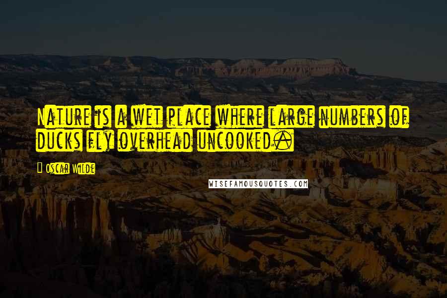 Oscar Wilde Quotes: Nature is a wet place where large numbers of ducks fly overhead uncooked.