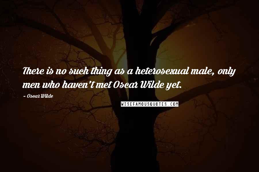 Oscar Wilde Quotes: There is no such thing as a heterosexual male, only men who haven't met Oscar Wilde yet.