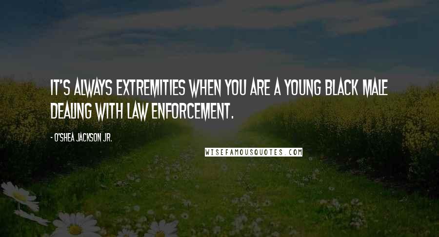 O'Shea Jackson Jr. Quotes: It's always extremities when you are a young black male dealing with law enforcement.