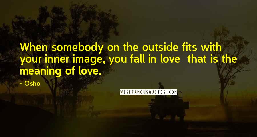Osho Quotes: When somebody on the outside fits with your inner image, you fall in love that is the meaning of love.