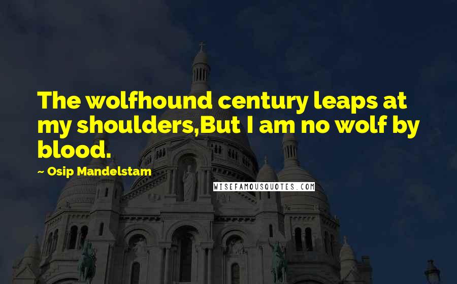 Osip Mandelstam Quotes: The wolfhound century leaps at my shoulders,But I am no wolf by blood.