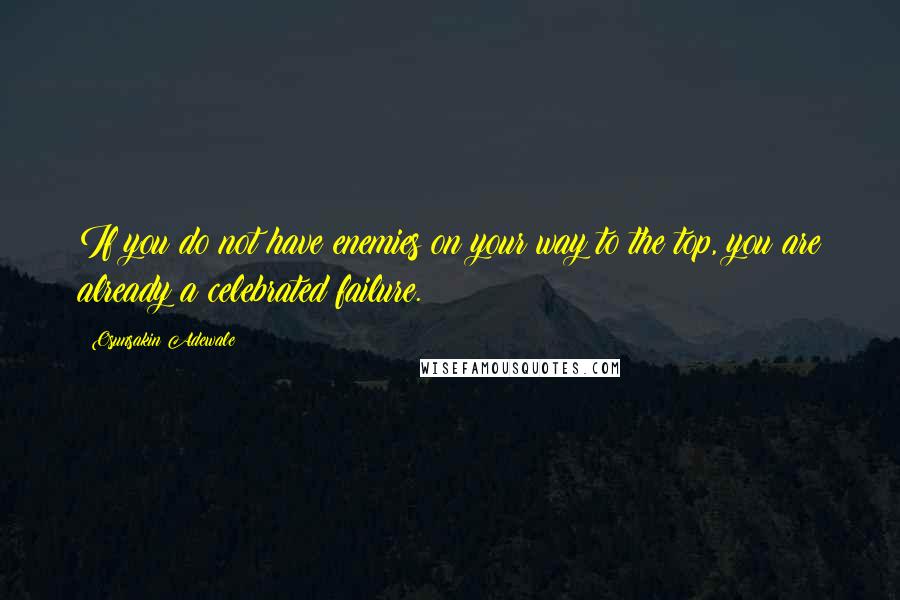 Osunsakin Adewale Quotes: If you do not have enemies on your way to the top, you are already a celebrated failure.