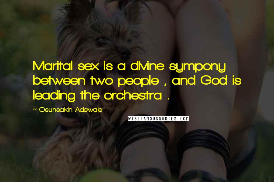 Osunsakin Adewale Quotes: Marital sex is a divine sympony between two people , and God is leading the orchestra .