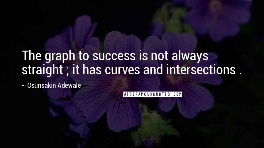 Osunsakin Adewale Quotes: The graph to success is not always straight ; it has curves and intersections .